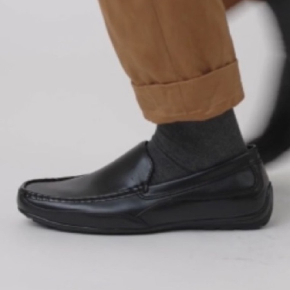 NIB Deer Stags Men's Black Slip-On Drive Loafers